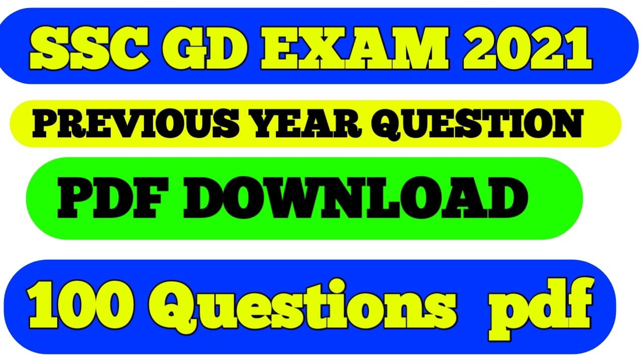 Ssc Gd Question Paper English 2020 Pdf Download