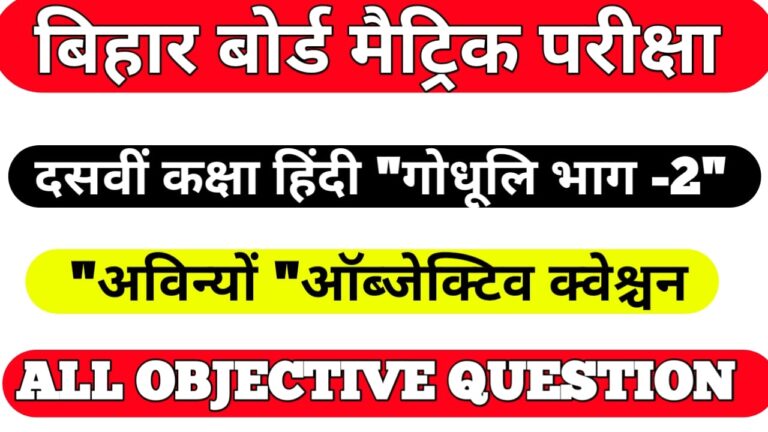Class10 Objective Hindi Question  II आविन्यों  All objective