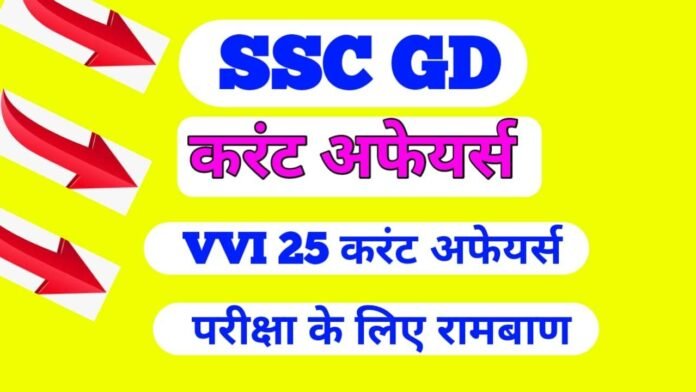 Current affairs Questions For SSC GD Exam